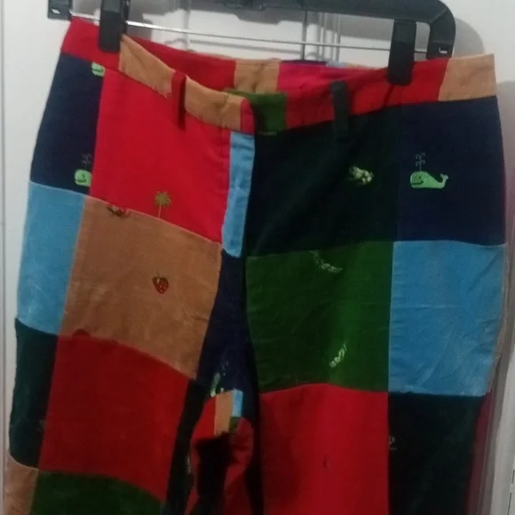 Lilly Pulitzer Multicolor Patchwork  Corduroy Pants - Picture 3 of 11